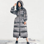 Pleated Waist White Duck Down Jacket