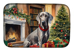 Weimaraner Cozy Christmas Dish Drying Mat