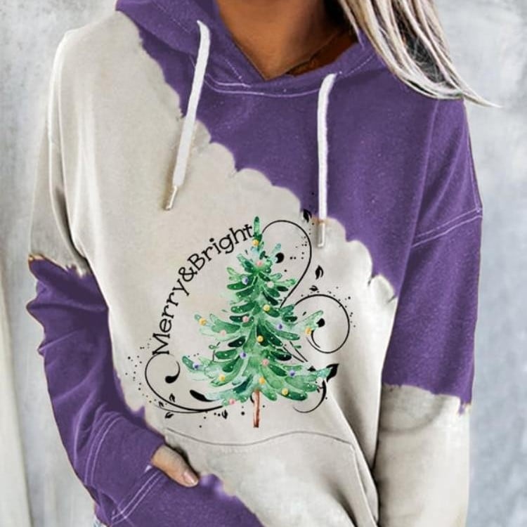 3D Printed Christmas Tree Women's Hooded Sweater