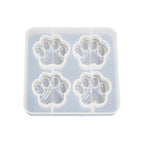 4-Cat Paw Silicone Mirror Crystal Resin Mold Pendant
