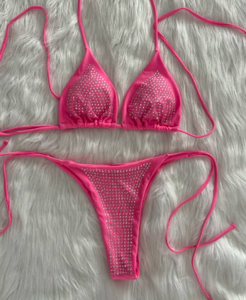 Sparkle Lace-Up Bikini Set
