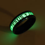 Jesus Cross Glow-in-the-Dark Ring - Stainless Steel