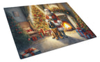 Bloodhound and Santa Claus Glass Cutting Board