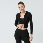Tight Long Sleeve Zipper Jacket for Yoga and Running
