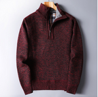 Plush Men's Zipper Sweater with Loose Knit Coat