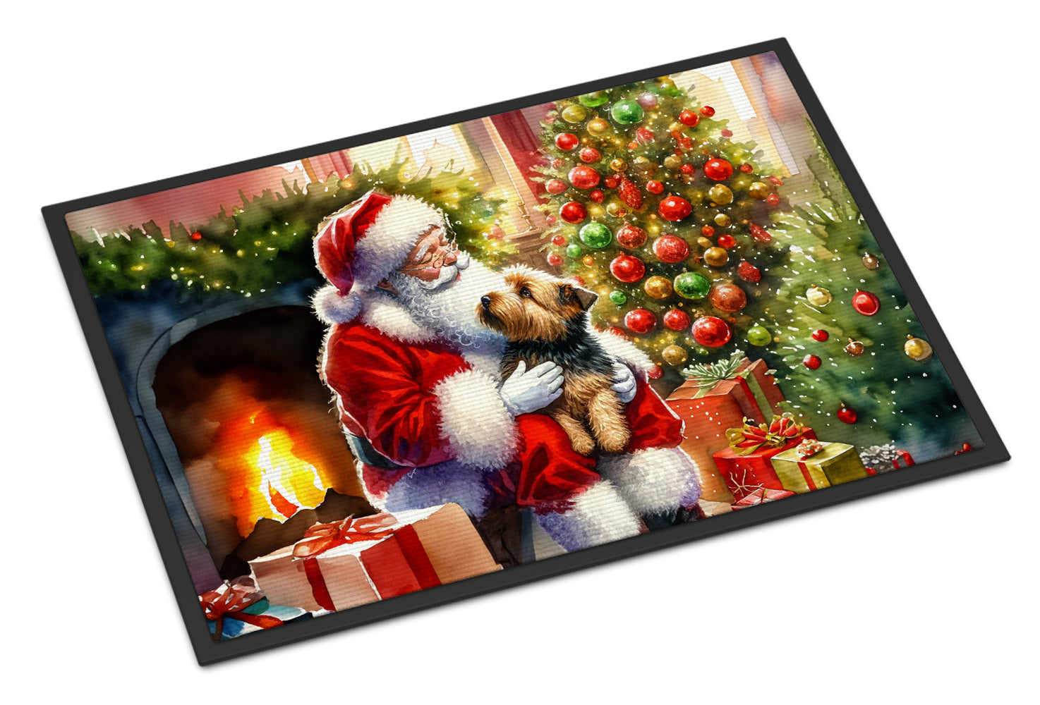 Norfolk Terrier and Santa Claus Doormat