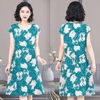 2023 Summer Women's Chiffon Bow Dress Plus Size