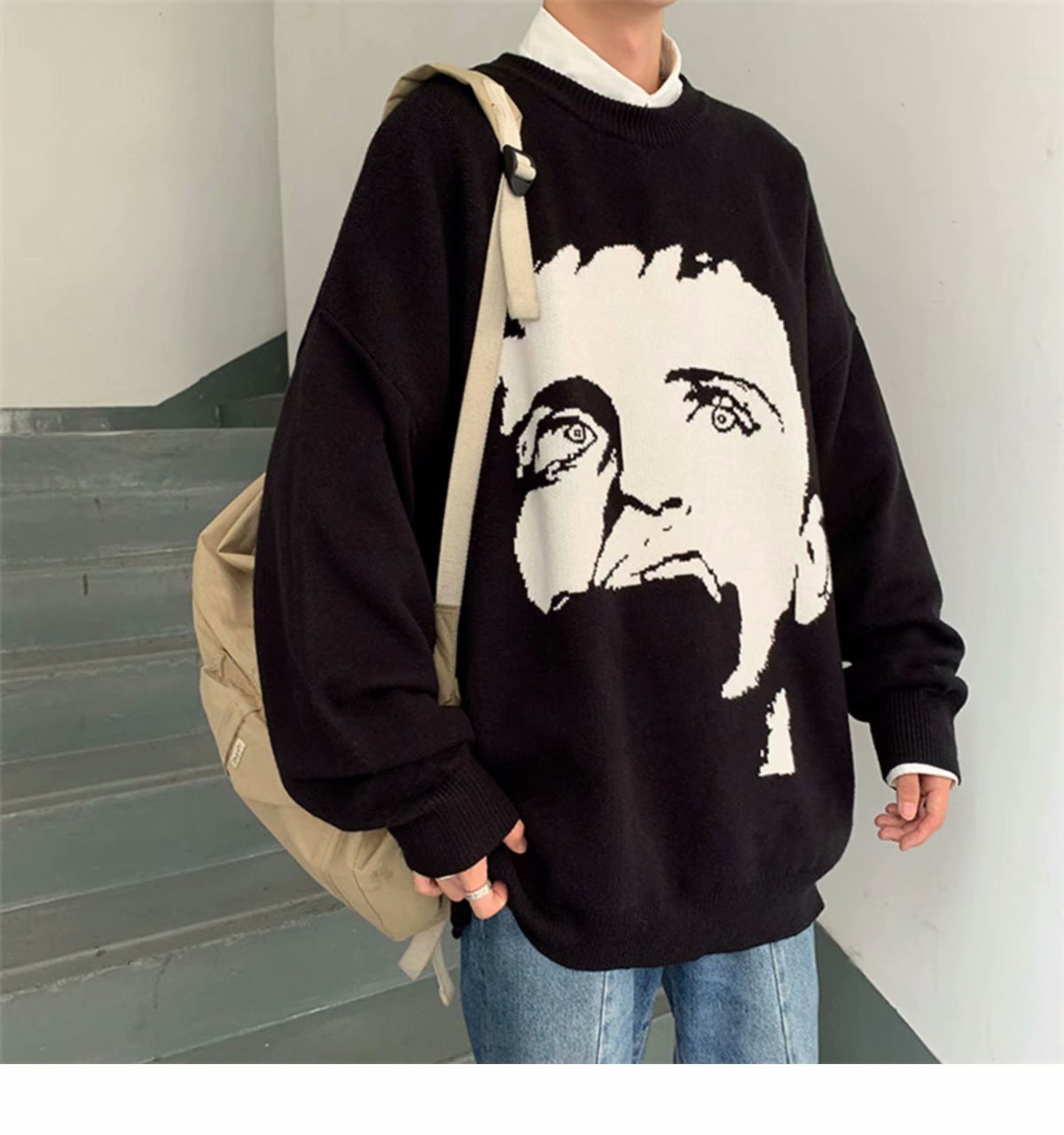 Privathinker Men's Winter Graphic Printed Pullover Sweater | Streetwear