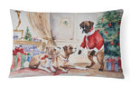 Fawn Boxer Christmas Throw Pillow