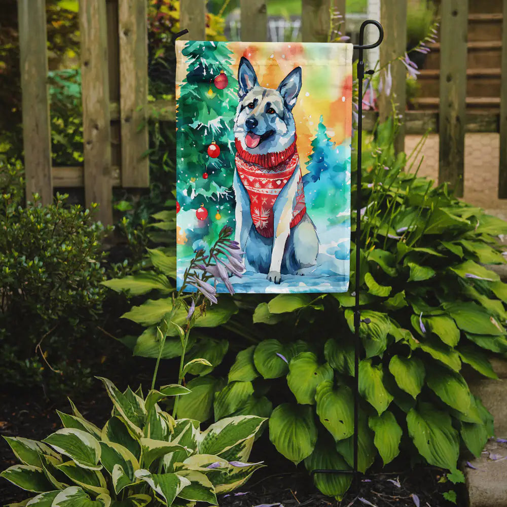 Norwegian Elkhound Christmas Garden Flag