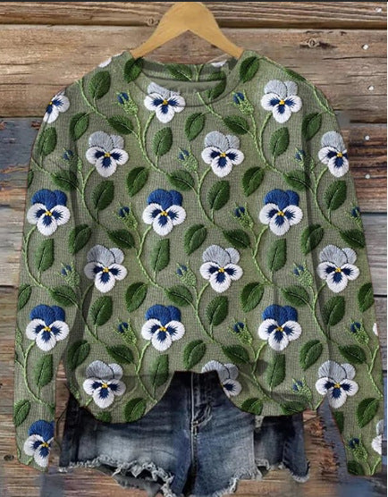 Plus Size Printed European and American Style Sweater