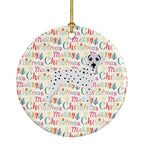 Dalmatian Merry Christmas Ceramic Ornament