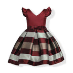 Girls' Pearl Flower One-Shoulder Dress for Christmas
