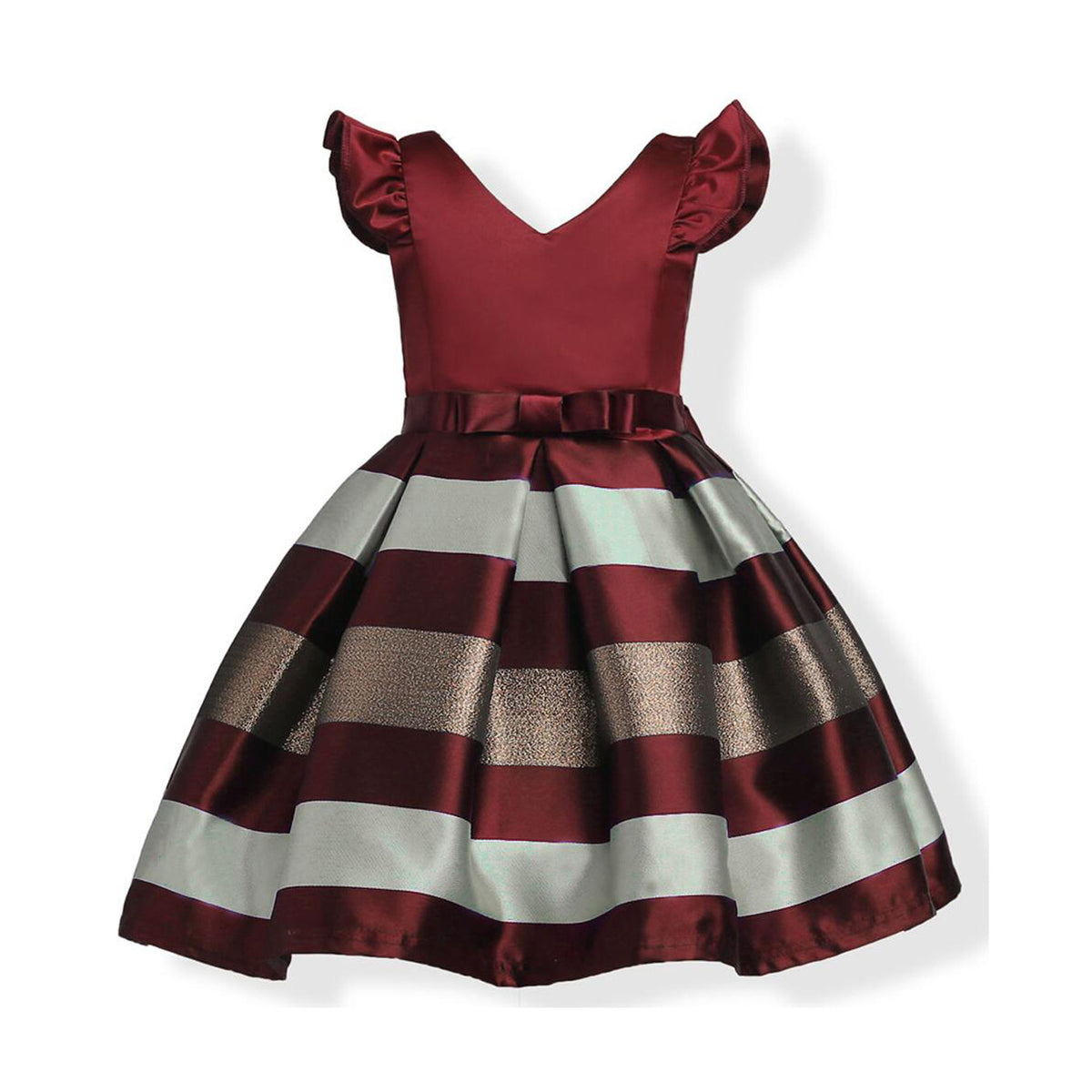 Girls' Pearl Flower One-Shoulder Dress for Christmas