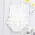 Striped Sleeveless Dress for Newborn Girls (Cotton & Linen)