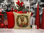 Wheaten Terrier Christmas Flowers Throw Pillow
