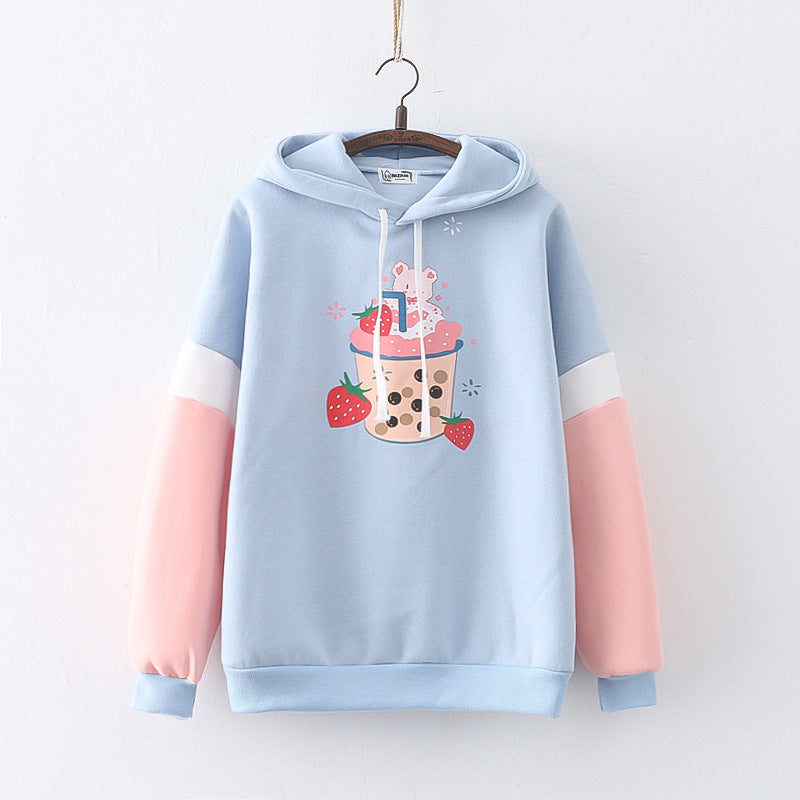 Kawaii Strawberry Hoodie for Women - Cute Anime Pullover | Streetwear