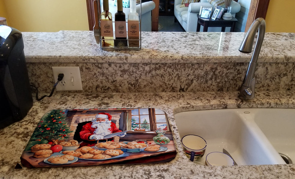 Cookies with Santa Claus Dish Drying Mat