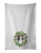 Cavalier Spaniel Tricolor Christmas Wreath Kitchen Towel Set of 2