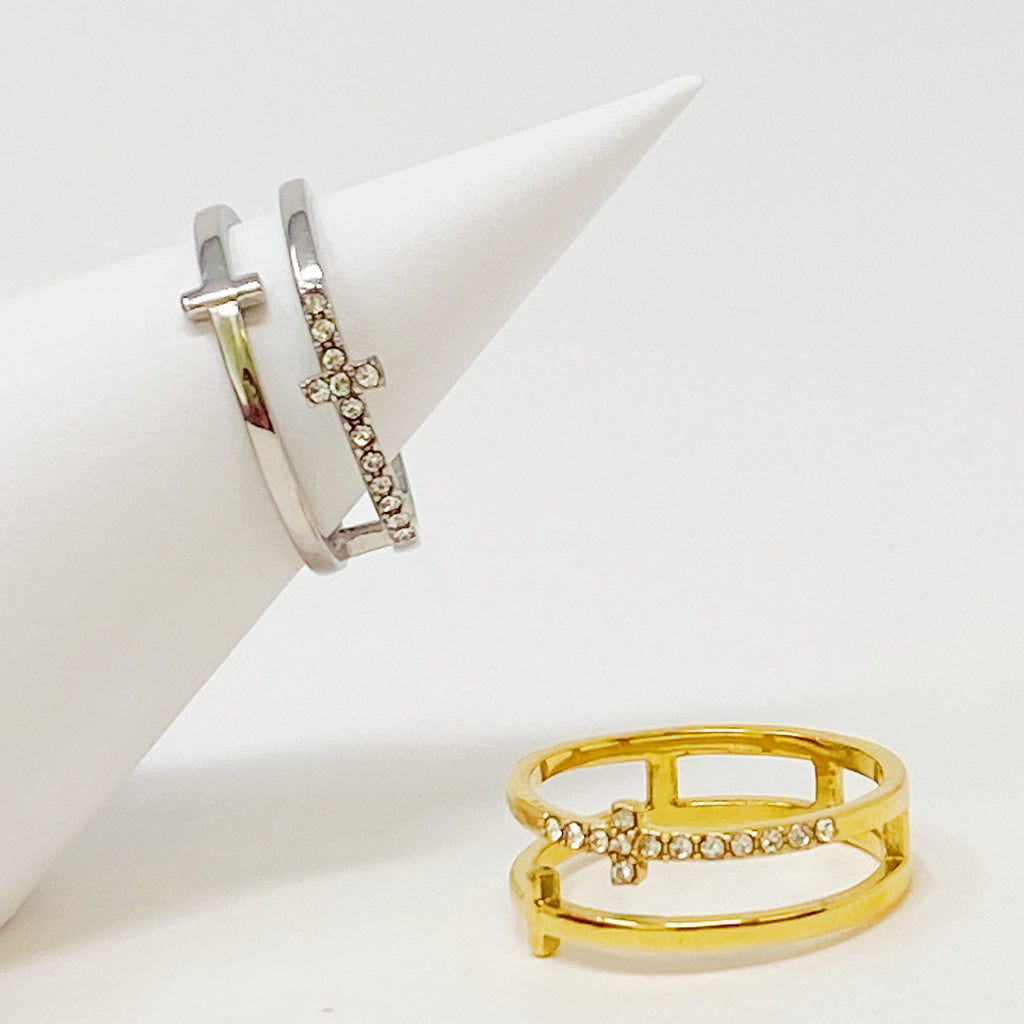 Double Cross Ring - Gold