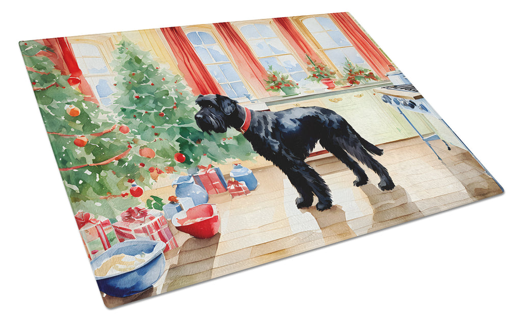 Giant Schnauzer Christmas Cookies Glass Cutting Board