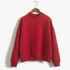 Women's Sweet Korean O-Neck Knit Hoodie Sweater | Streetwear