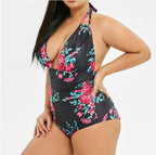 Plus Size High Waist Floral One-Piece Swimsuit for Women