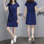 2018 Summer Korean Style V-Neck A-Line Dress