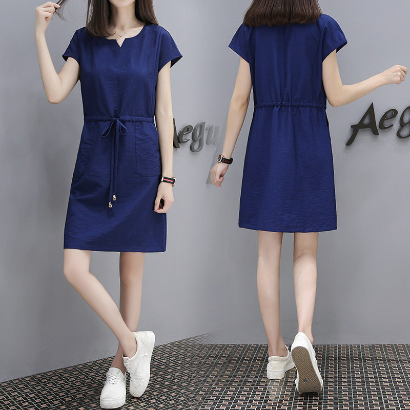 2018 Summer Korean Style V-Neck A-Line Dress