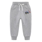 Children's Silver Fox Fleece Sweatpants - Backhoe Bulldozer