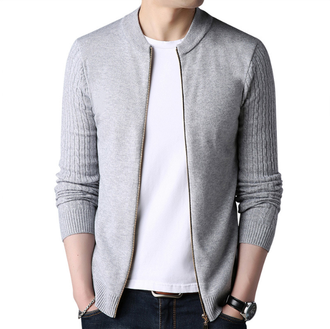 Fiorinni Men's Noir Cardigan with Stand Collar (One Piece)