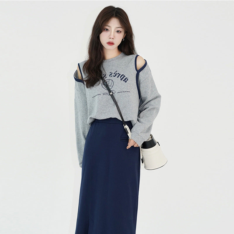 Off-Shoulder Casual Spring Hoodie for Women | Streetwear