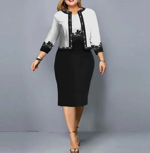 Elegant Dress and Coat Set for Women (One Set)