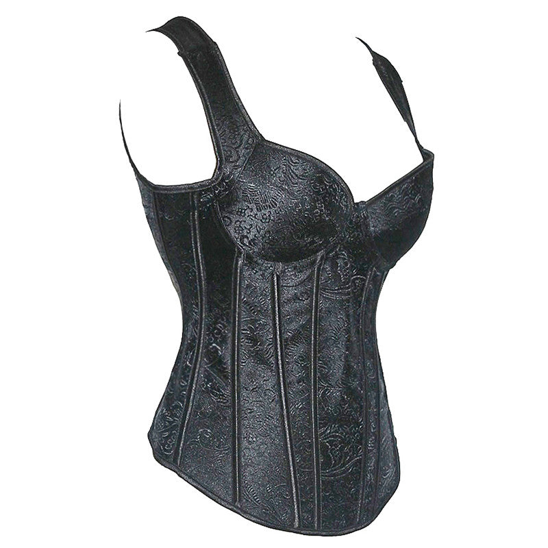 European Style Floral Shaping Bodysuit with Straps