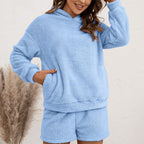 Casual Hooded Sweater Suit for Home Wear
