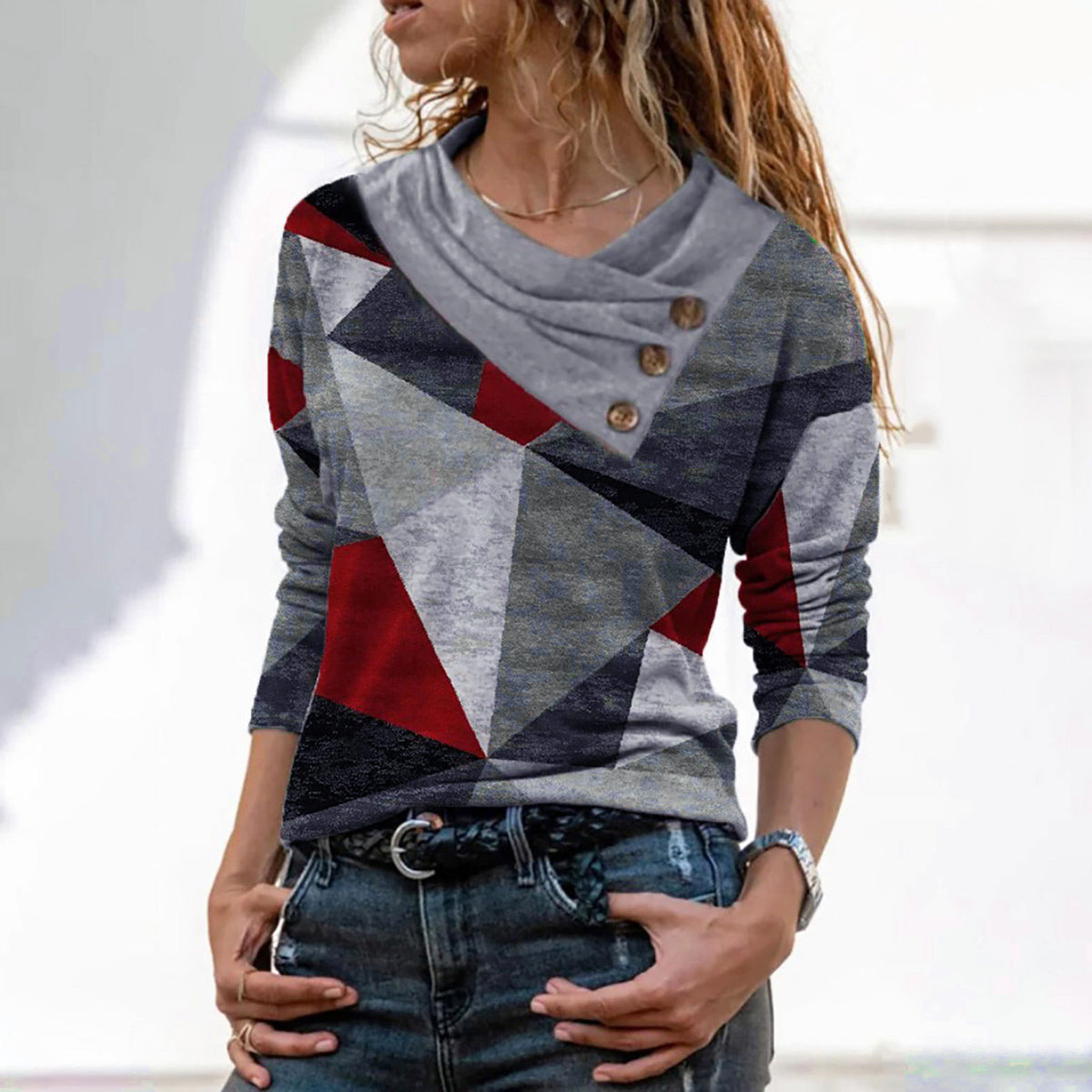 Stripe Print V-Neck Pullover for Autumn Winter Fashion | Streetwear
