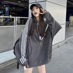 Women's Mid-Length American Style Baseball Cardigan