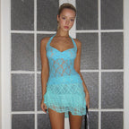 Summer Lace Spliced Halter Top for Women 2023