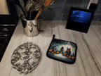 Krampus The Christmas Demon Spooky Halloween Pair of Pot Holders