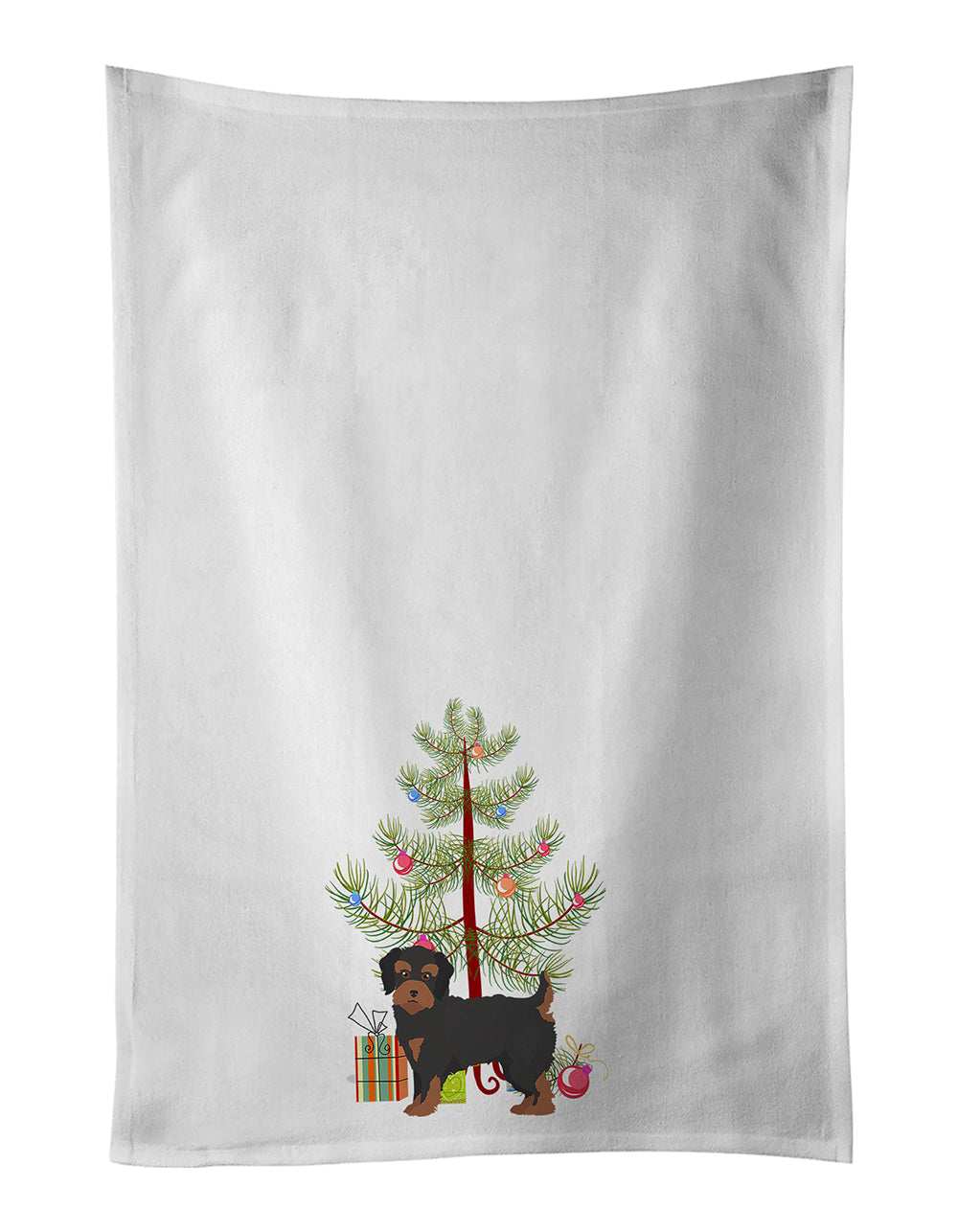 Yorkiepoo #1 Christmas Tree Kitchen Towel Set of 2