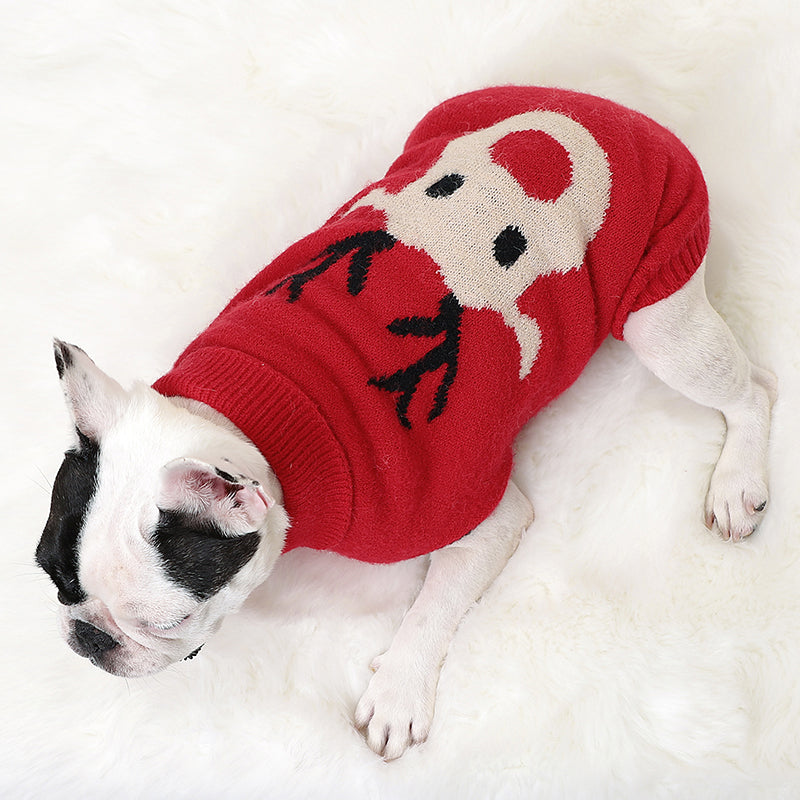 Pet Christmas Sweater with Elk Print for Dogs and Cats