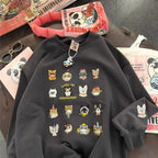 Kitten Embroidery Women's Sweater Coat in Street Fashion