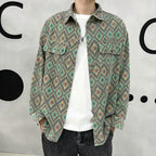 Versatile Cashew Nut Flower Denim Jacket for Men