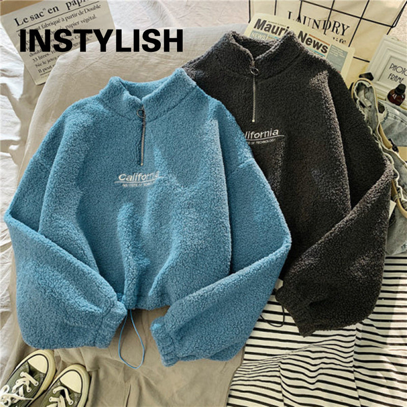 Women's Hooded Fleece Pullover with Embroidery | Streetwear