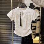 Women's Retro Short Sleeve T-Shirt Jacket for Spring | Streetwear