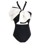 2024 Women's Halter One-Piece Swimsuit with Bow