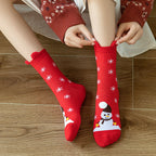 Cute Elk Cartoon Cotton Christmas Socks for New Year