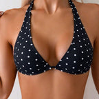 Polka Dot Halter Triangle Bikini Set