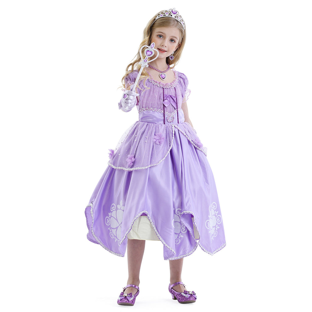 2024 Sophia Floral Tulle Dress for Girls with Accessories