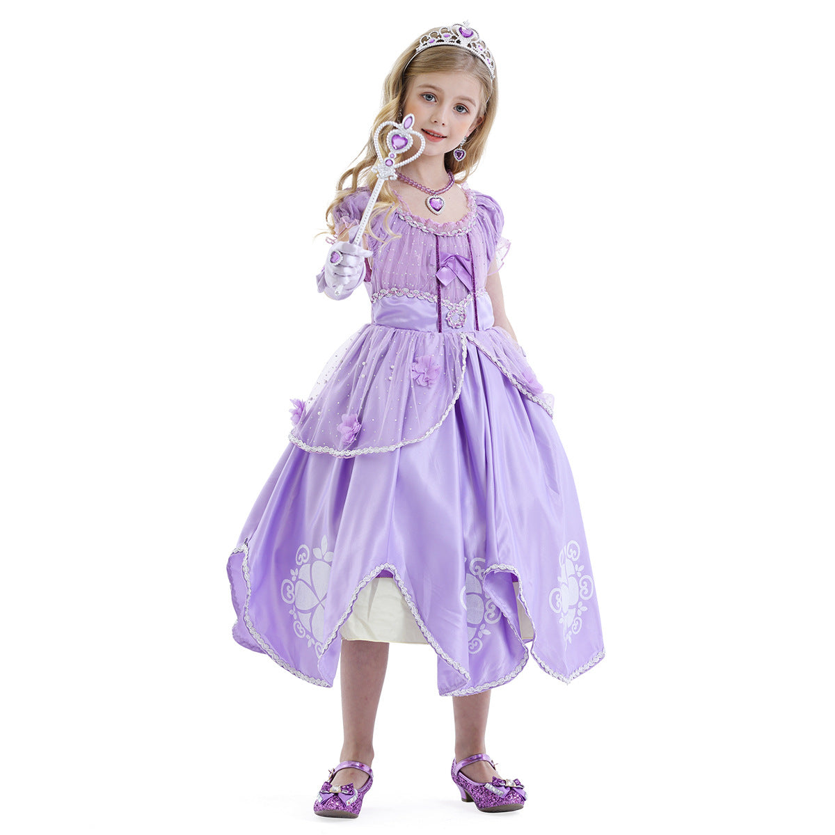 2024 Sophia Floral Tulle Dress for Girls with Accessories